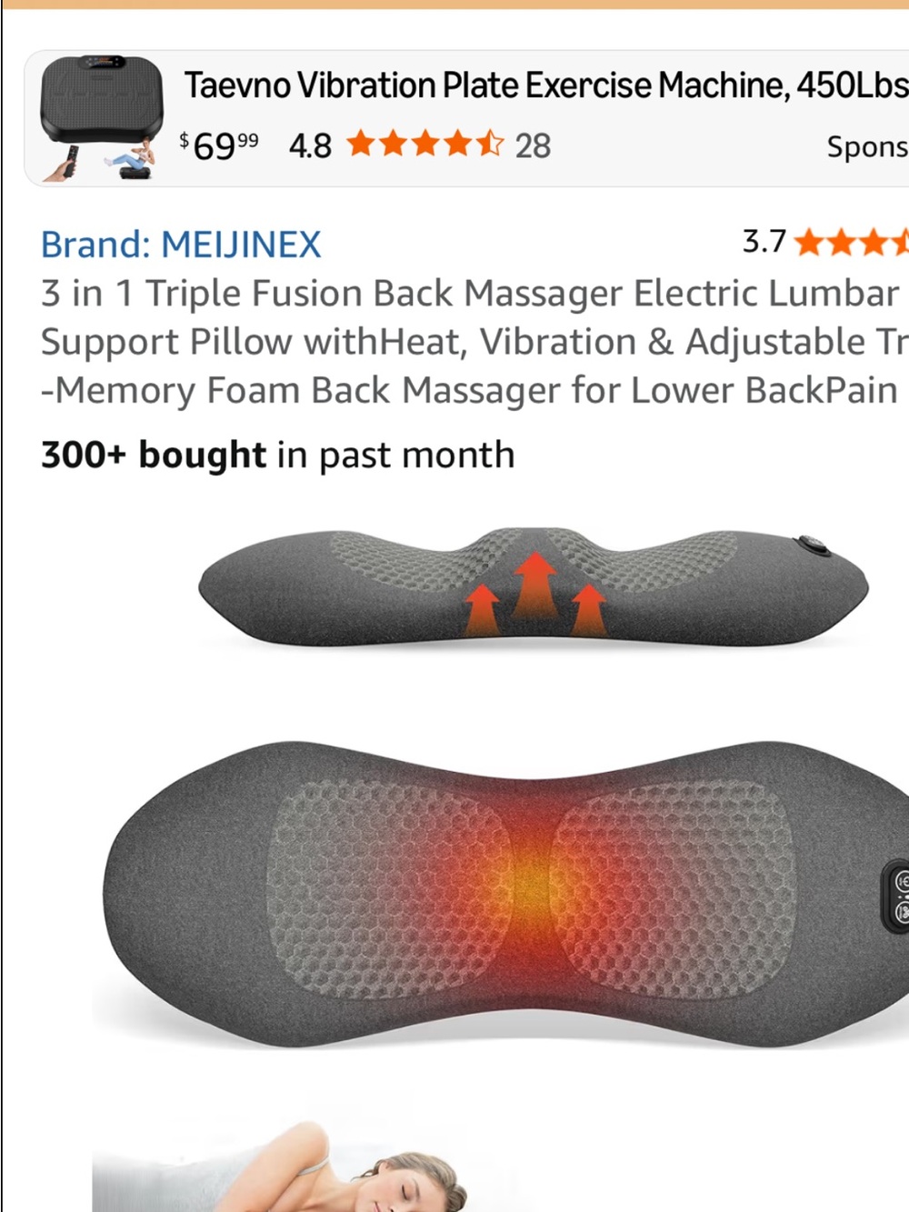 MEIJINEX 3-in-1 Triple Fusion Back Massager - Gray